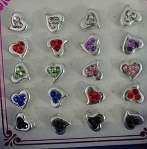 Heart Rhinestone Earrings Children's Gift